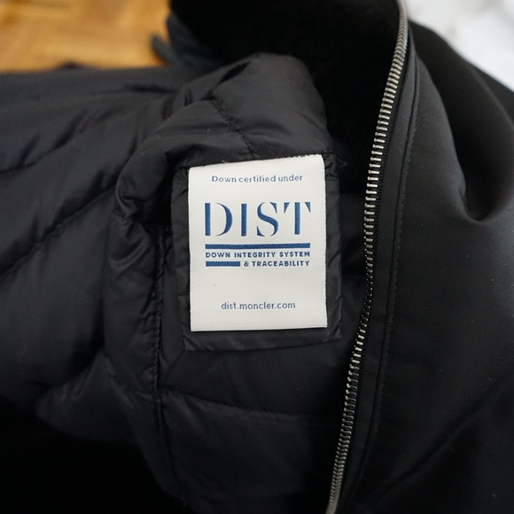 MONCLER Black Zipper Jacket Mink Fur Trim Lightweight - Picture 8 of 15